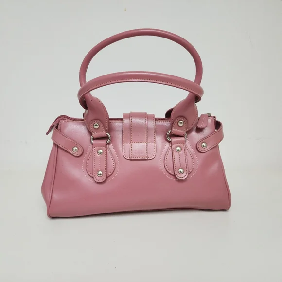 Pink & Raspberry color leather purse - Picture 1 of 7
